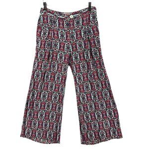 Elevenses Anthropologie Wide Leg Pants Womens Turquoise Pink South Short Size 0
